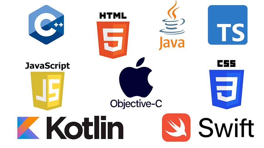 C++, HTML, Java, TypeScript, JavaScript, Objective-C, CSS, Kotlin, Swift