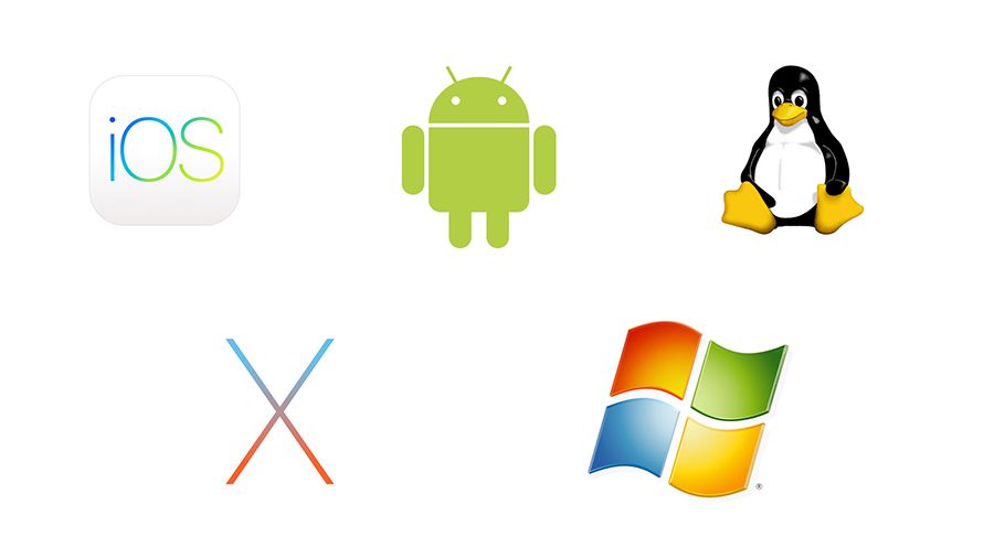 iOS, Android, Linux, macOS, Windows